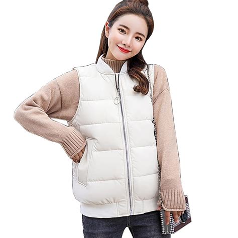 Fashion New Women Vests Waistcoat 2018 Autumn Winter Short Down Cotton