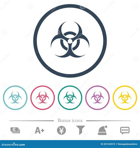 Biohazard Sign Flat Color Icons in Round Outlines Stock Vector - Illustration of infection ...