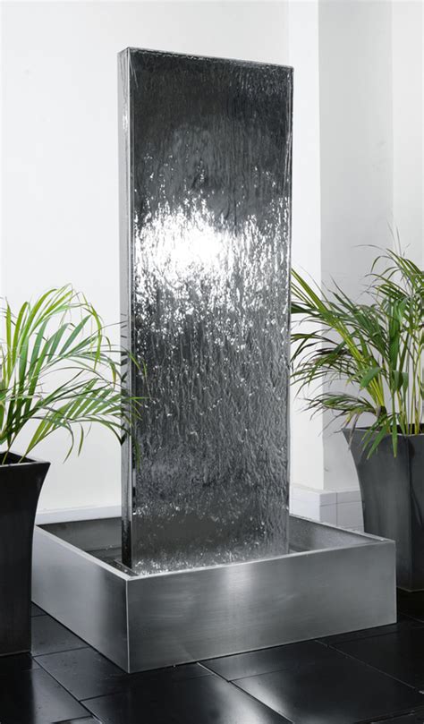 180cm Edelstahl Wasserwand mit Edelstahlreservoir Ambienté 649 99