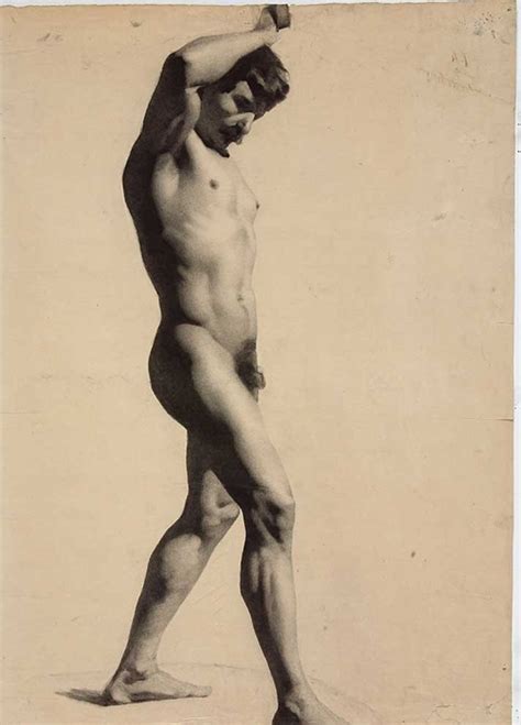 Academic Nudes Of The Th Century Victor Favier Sitting Male Nude