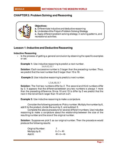 Chapter Problem Solving And Reasoning Chapter Problem Solving