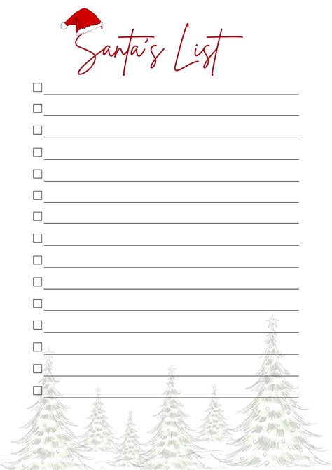 Christmas Shopping List Santa's List Instant Download to Print - Etsy