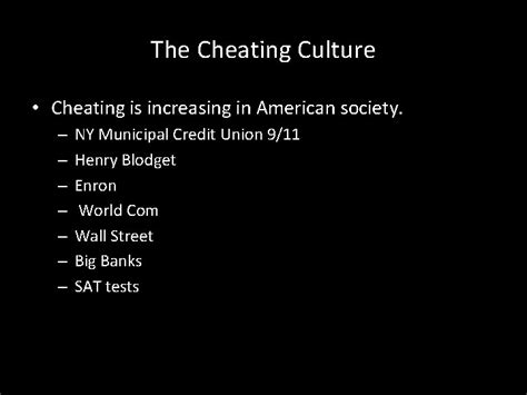 The Cheating Culture Why American Are Doing Wrong