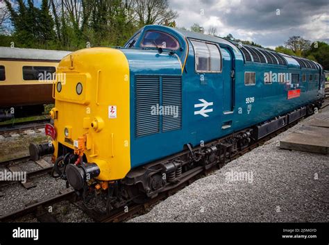 Former BR Class 55 "Deltic", 55019 named "Royal Highland Fusilier" operating into Wirksworth ...