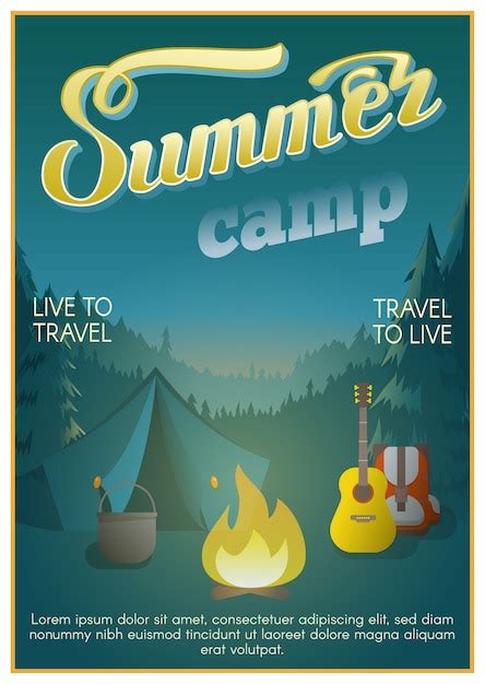 Premium Vector Summer Camp Poster