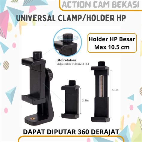 Jual Phone Holder HP Universal Clamp Jepit Handphone 360 Degree Model