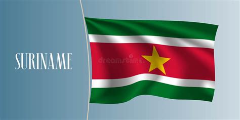 Ejemplo Del Vector De La Bandera De Suriname Que Agita Ilustración del