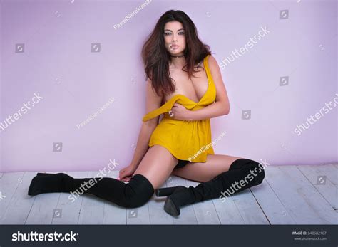 Sensual Brunette Lady Posing Looking Camera Stock Photo 640682167 Shutterstock