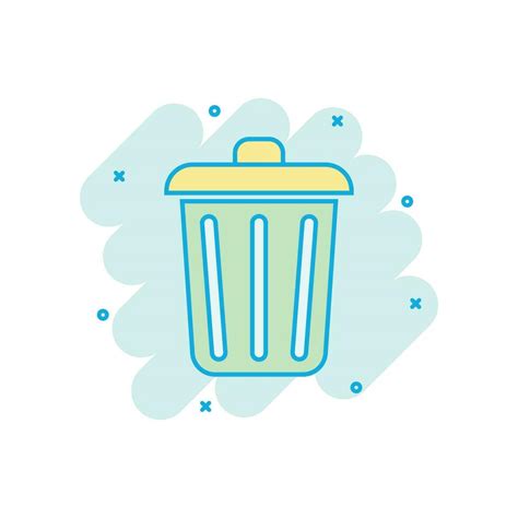 Icono De Basura De Papelera En Estilo Cómico Pictograma De Ilustración