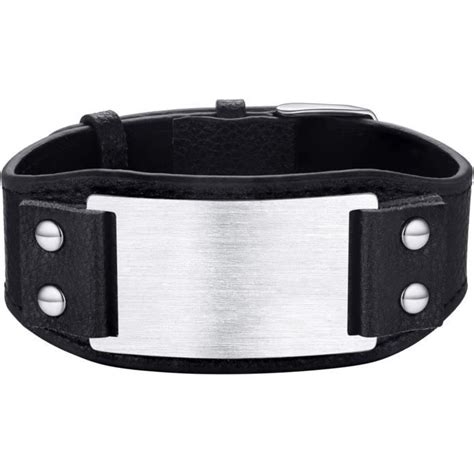 Bracelet Homme Cuir Noir Manchette Bracelet Cuir Véritable Vikings