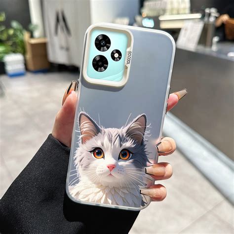 เคสสำหรบ Infinix Hot i Hot Play เคสเปลอกแขงปกปองกนการตกโปรงใสเคสมอถอลายแมวนารก