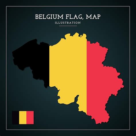 Belgien Flagge Karte Vektor Illustration Premium Vektor