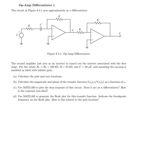 Solved Op Differentiator The Circuit In Figure Chegg