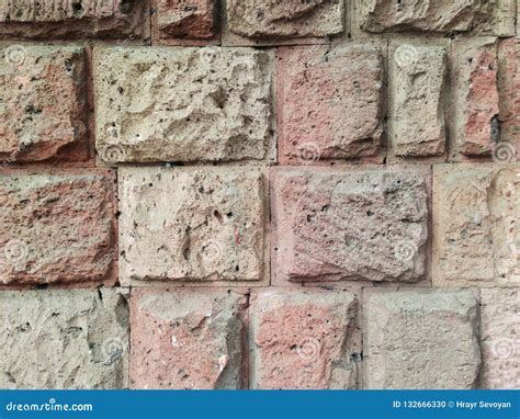 The Pink Stone Tuff Bricks, Textures for Designers Stock Photo - Image ...