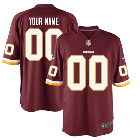 Washington Redskins Nike Custom Game Jersey Burgundy