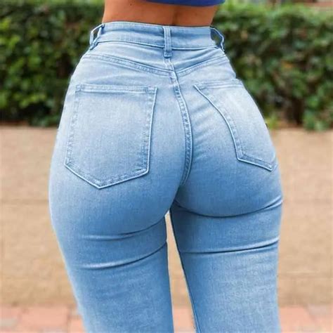 Sexy Skinny Jeans Femmes Taille Haute Butt Lifting Long R Tro Mode Rue