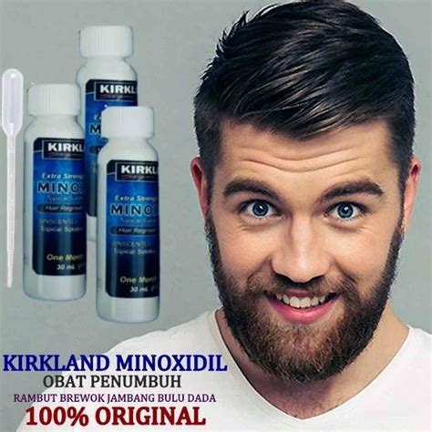 Minoxidil Kirkland Penumbuh Rambut Brewok KERENN Free Pipet Kesehatan