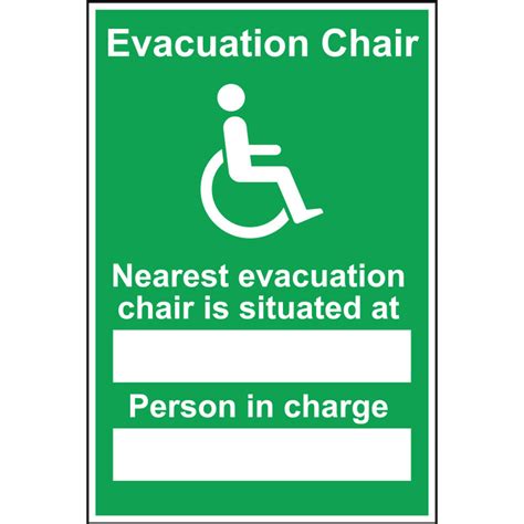 Nearest Evacuation Chair Sign First Aid Signs Safety First Aid