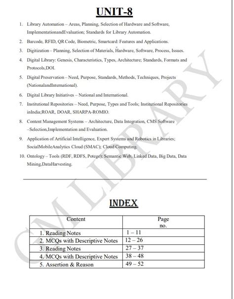 LIS UGC NET KVS NVS RSMSSB DSSSB PSSSB Etc SPECIAL NOTES UNIT 8 Proven