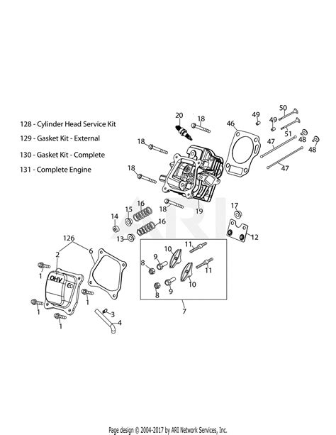 Troy Bilt 170 Vu Engine Parts Diagram For 170 Vu Cylinder Head