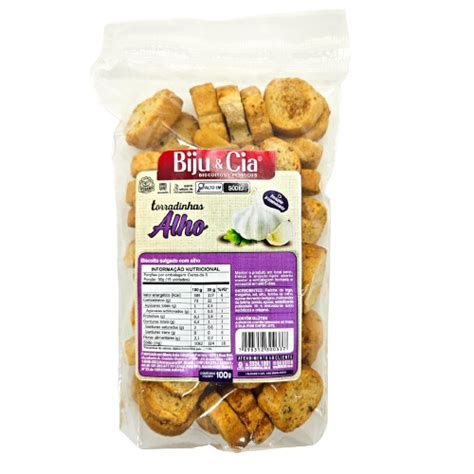 Torradinhas Biju Cia Sabor Alho 100g No Atacado Direto Fornecedor