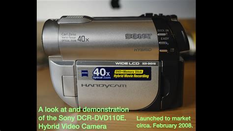 Sony DCR DVD110E Hybrid Handycam YouTube