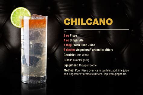 Cocktail Chilcano Recipe Angostura Aromatic Bitters Liquor Drinks