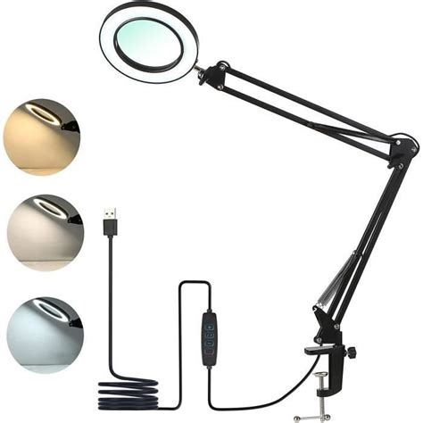 Lampe Loupe Led Avec Pince Lampe De Bureau Couleurs Avec Luminosit