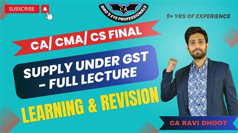 Supply Under GST Revision Section 7 8 Of The CGST Act CA Final