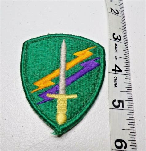 Vintage Army Military 2 Lightning Bolt And Sword Green Emblem Patch Ebay