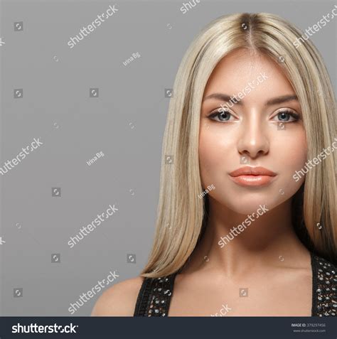 Beautiful Woman Blonde Hair Portrait Close Stock Photo 379297456 Shutterstock