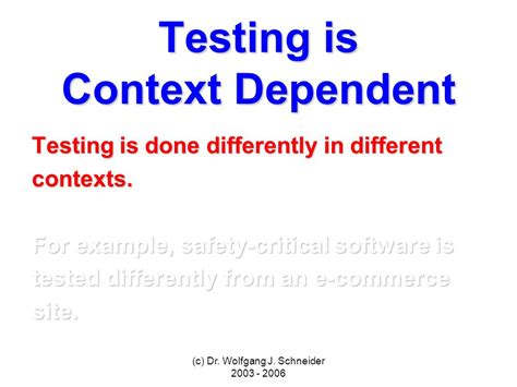 C Dr Wolfgang J Schneider General Testing Principles Dr Wolfgang J Schneider 2003 Ppt