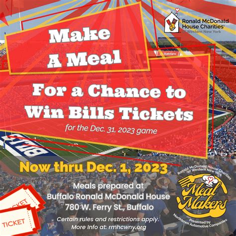 Make a Meal for a Chance to Win Bills Tickets - Ronald McDonald House ...