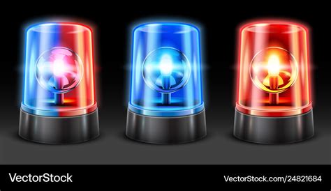 Realistic ambulance flashing police light flasher Vector Image