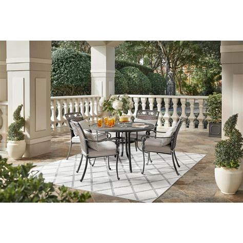 Home Decorators Collection Wilshire Heights 5 Piece Cast And Woven Back All Aluminum Outdoor