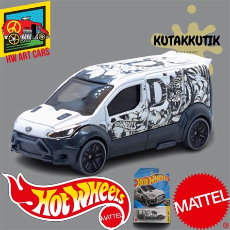 PUTIH Hot Wheels Van Ford Transit Connect White Letter D Lot C HW Art Cars Shopee Singapore