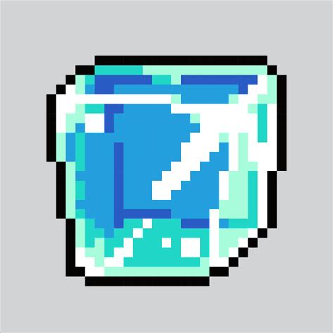 Pixel Art Illustration Ice Cube Pixelated Ice Cube Ice Cube Icon