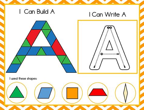 Printable Alphabet Pattern Block Mats Open Edutalk