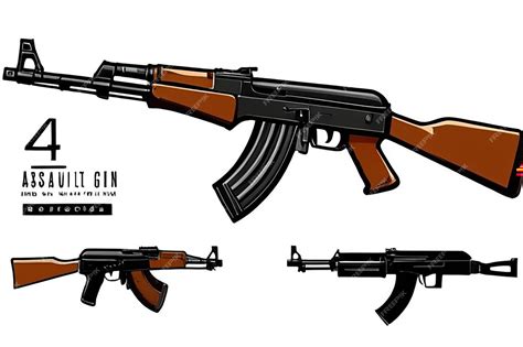 Premium Photo Ak47 Assault Rifle Weapon Gun Vector Russian Machine Gun Ak47