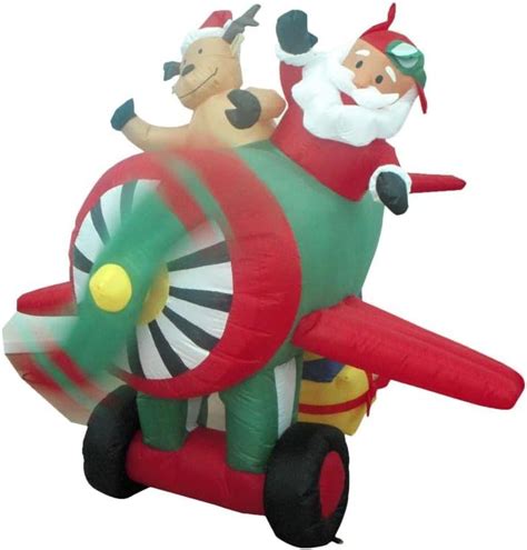 Buy 6 Foot Long Animated Christmas Inflatable Santa Claus And Reindeer