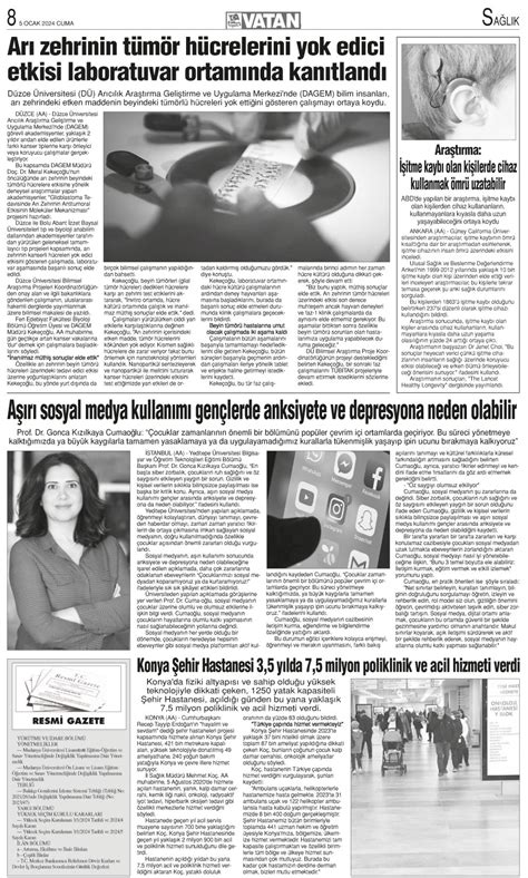 Önce Vatan Gazetesi 5 Ocak 2024 Cuma Tarihli Gazete Sayfaları Önce