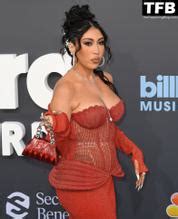 Kali Uchis Sexy Seen Flaunting Her Hot Tits In A Red Dress At The Billboard Music Awards Aznude