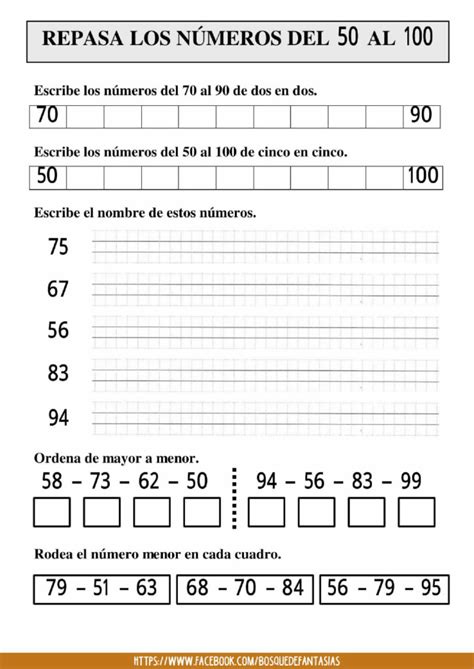 Numeros Del 1 Al 99 Ficha Interactiva En 2020 Fichas Cuadernos Images