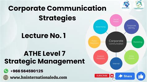 Corporate Communication Strategies Lecture No 01 ATHE Level 7