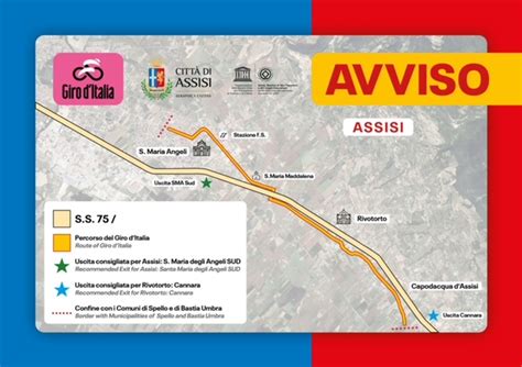 Giro dItalia ad Assisi il 10 maggio modifiche alla viabilità scuole