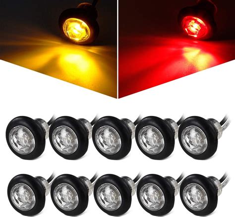 Amazon Partsam 10Pcs 3 4 Mini Round LED Marker Lights W Bullet