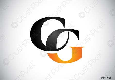 Inicial cg letter logo con creativo moderno negocio tipografía vector