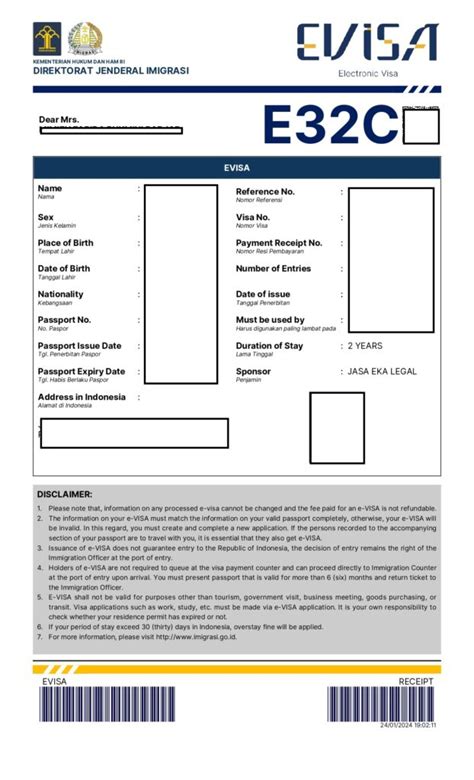 Visa Index E C Jasa Eka Bali Indonesia