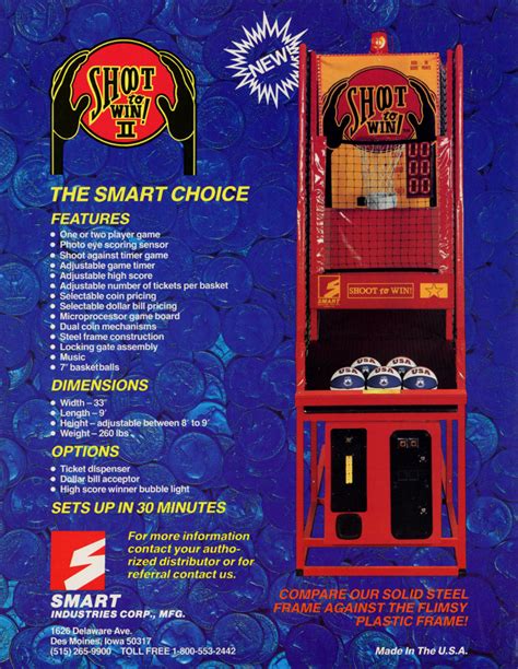 Shoot To Win Ii Smart Industries Corp Mfg Arcade Game Usa The Arcade Flyer Archive