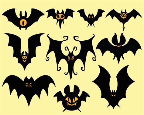 Black bat cartoon vector set 31306302 Vector Art at Vecteezy